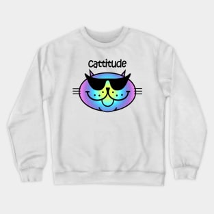 CATTITUDE 2 - Cool Rainbow Tones Crewneck Sweatshirt